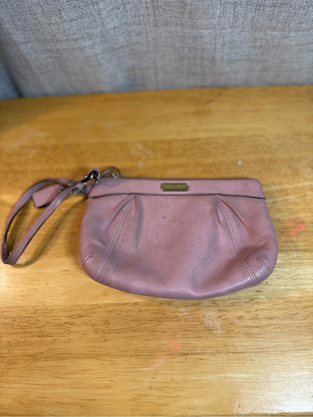 Coach Dusty Rose Leather Wristlet Clutch